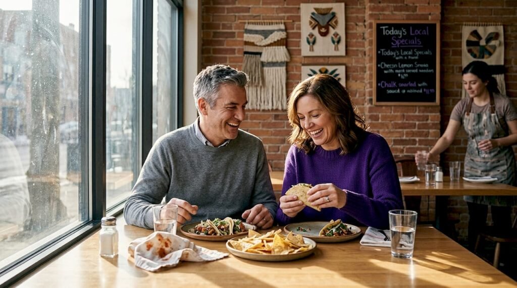 Couple dining at local Mexican restaurant Winnipeg
