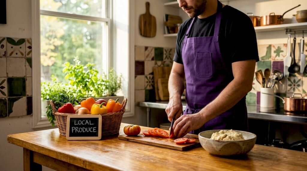 Chef preparing fresh Manitoba Mexican ingredients