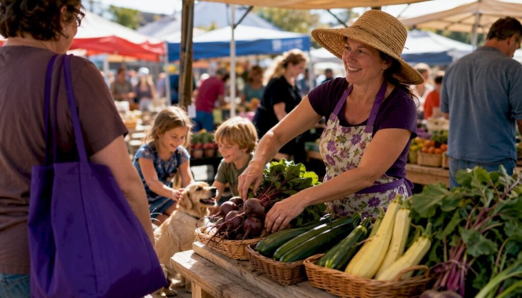 Manitoba farmer selling fresh local vegetables