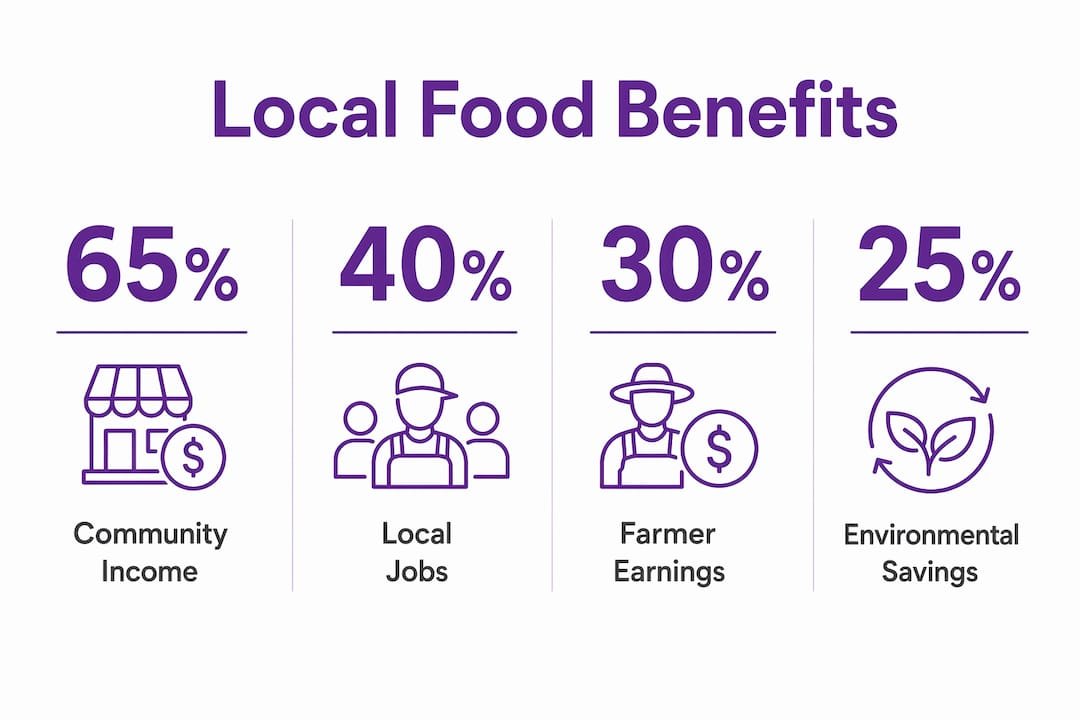Infographic showing economic benefits of local food