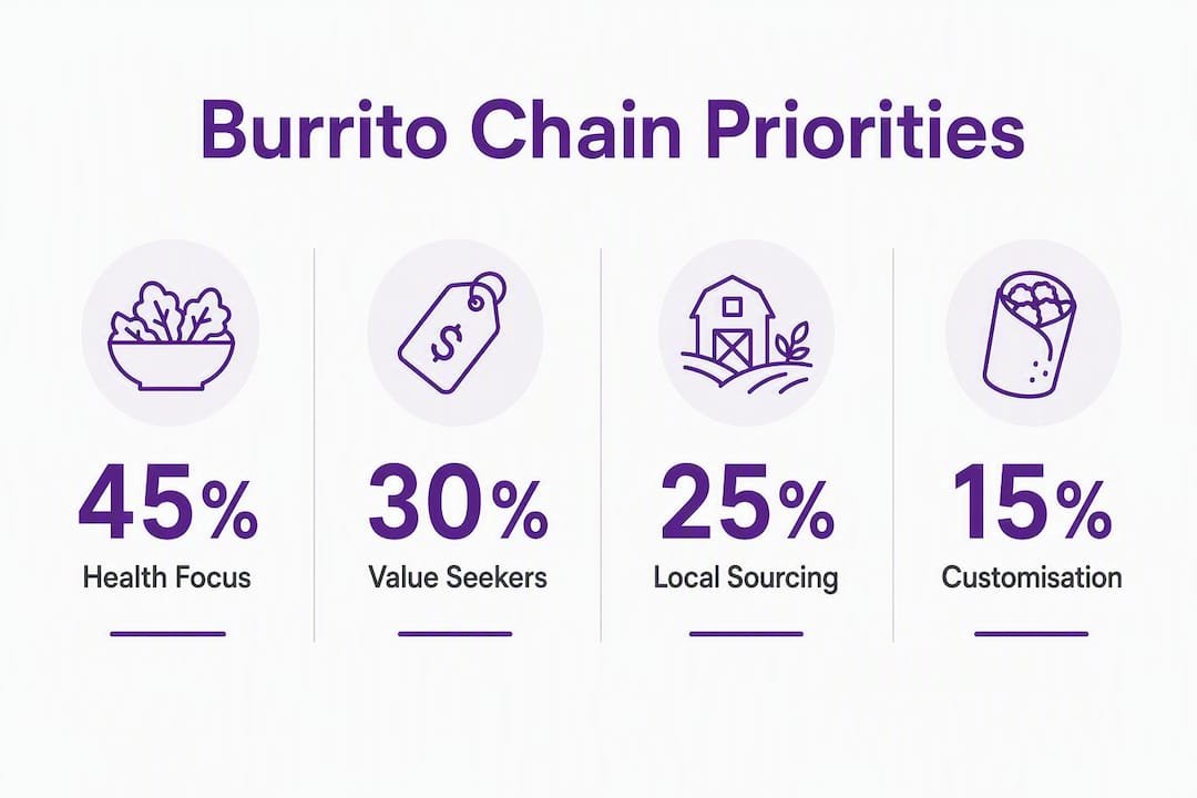 Infographic showing burrito chain choice factors statistics