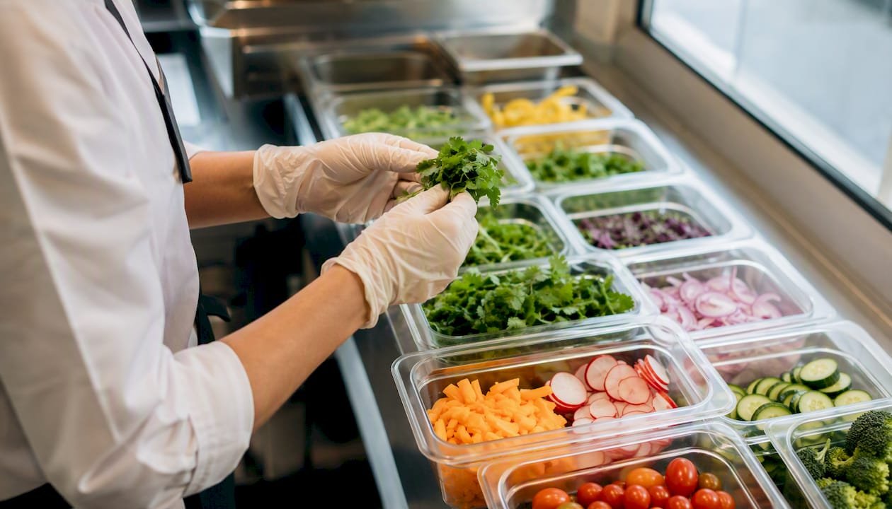Chef checking allergens and ingredients carefully