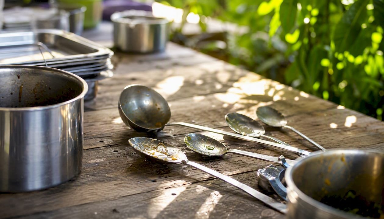 Allergen-free vegan food prep utensils on counter