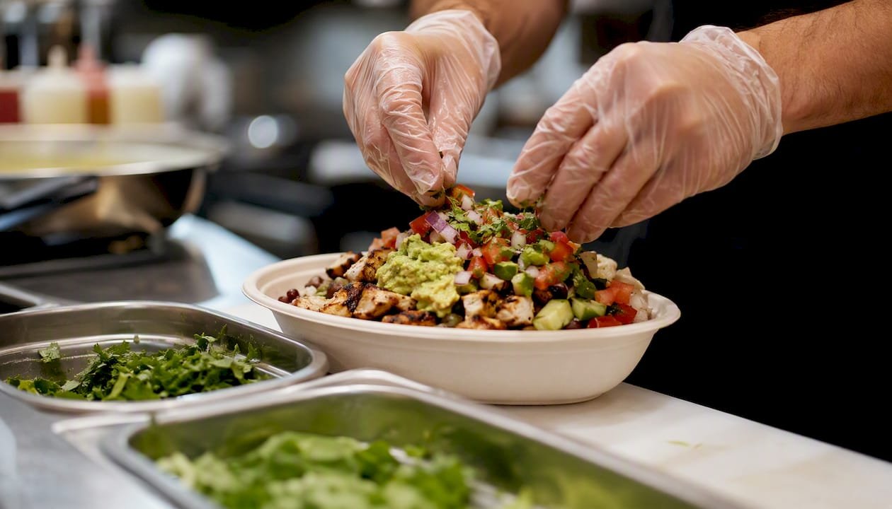 Hands plating fresh keto bowl