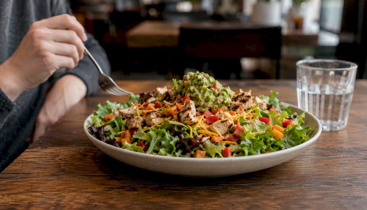 Keto taco salad with fresh ingredients