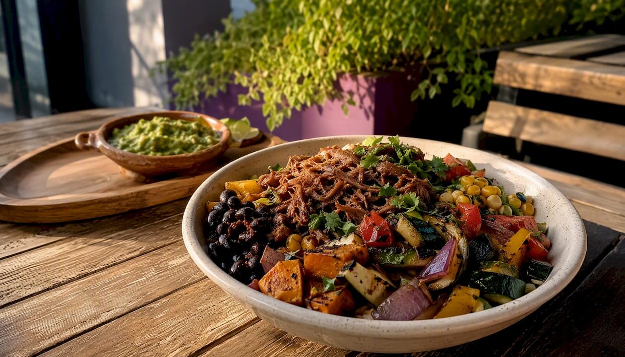 Custom high protein Mexican burrito bowl