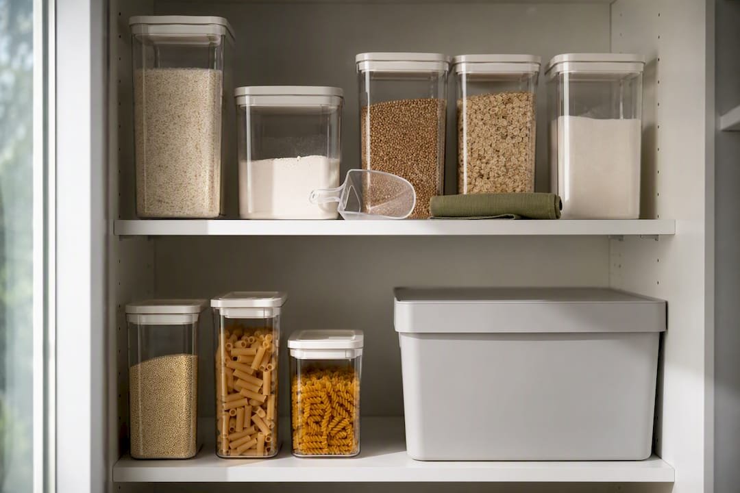 Separated pantry shelves for gluten-free storage