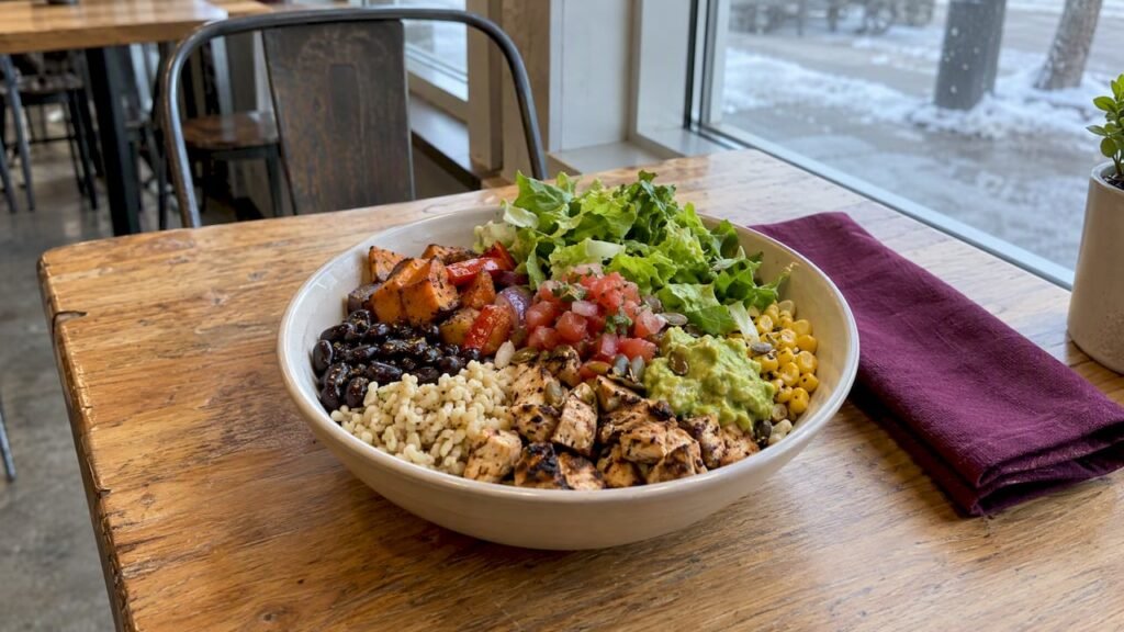 Balanced lunch bowl in a Winnipeg restaurant